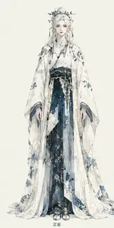 雪瓷观梦·宣传页原人物·正面 · 插画 图像