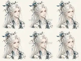 雪瓷观梦·宣传页原人物·神情 · 插画 图像