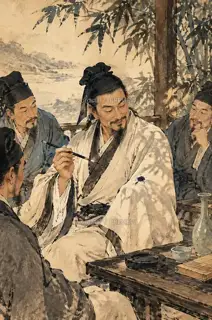 墨痕在袖 · 插画 图像