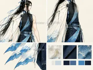 月汐行者·渡海归潮·形体材质 · 插画 图像