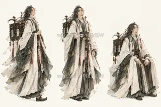 山岚藏主·宣传页原人物·行止 · 插画 图像