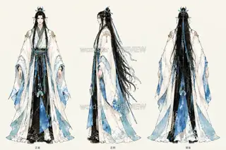 月汐行者·宣传页原人物·同板三视图 · 插画 图像