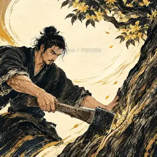 木纹重新长拢 · 插画 图像