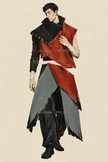 折山行者·木刻错层 · 插画 图像