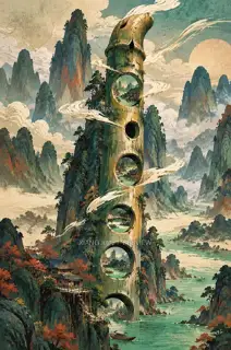 笛峰立水 · 插画 AI 图像
