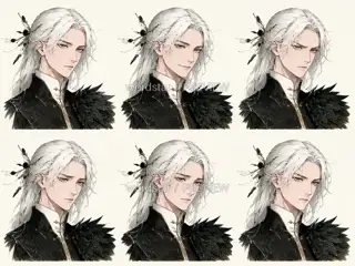 鹤影司春·春祭折羽·神情 · 插画 图像
