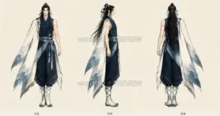 月汐行者·退潮留痕·同板三视图 · 插画 图像