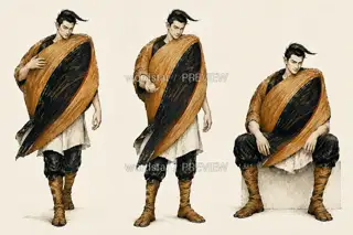 拾雷童子·鼓骨回声·行止 · 插画 图像