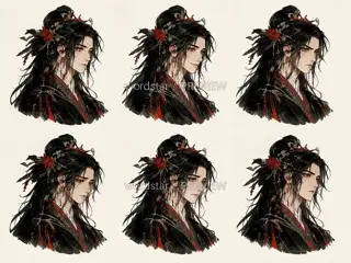 绯灯夜巡·宣传页原人物·神情 · 插画 图像