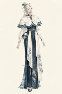 雪瓷观梦·听雪藏声·主立绘 · 插画 图像
