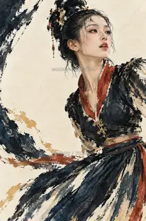 汗落眉梢 · 插画 图像