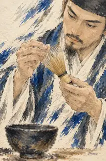 看一看茶筅 · 插画 图像
