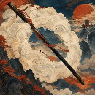 杖挑云环 · 插画 AI 图像