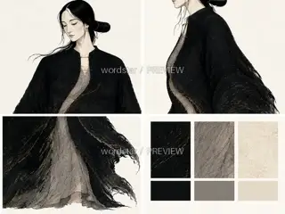 补夜织者·夜缝留白·形体材质 · 插画 图像