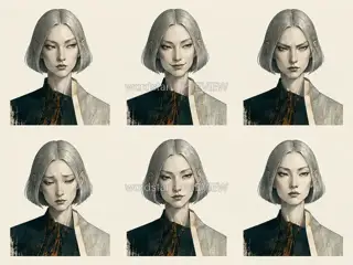 司雾女君·镜面无岸·神情 · 插画 图像