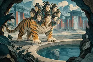 水面诸影 · 纸艺 AI 图像