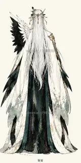 鹤影司春·宣传页原人物·背面 · 插画 图像