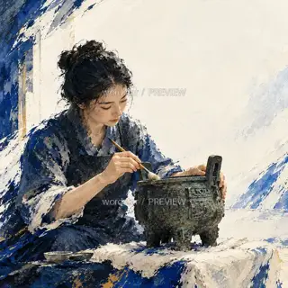 拭去浮尘 · 插画 图像