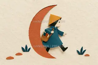 月亮邮差 · 纸艺 AI 图像