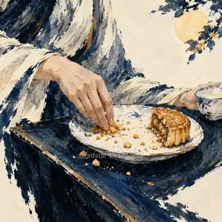 饼屑留盘 · 插画 图像