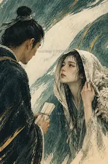 牧羊女抬头 · 插画 图像
