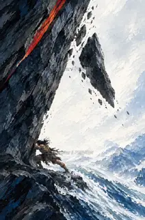 撞开天的缺口 · 插画 图像