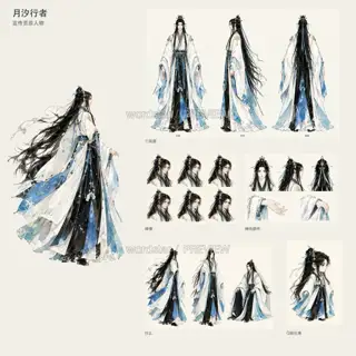 月汐行者·宣传页原人物·总览 · 插画 图像