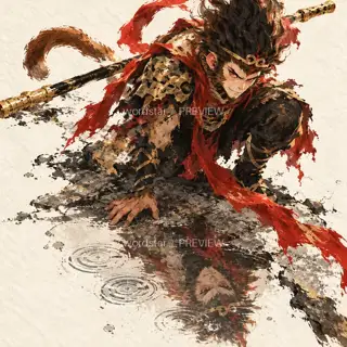 雨痕照面 · 插画 图像