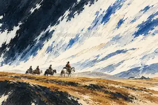 雪线牧营 · 插画 图像