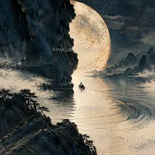 月破江心 · 插画 AI 图像