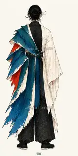 折山行者·回身过山·背面 · 插画 图像