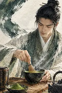 茶烟照面 · 插画 图像