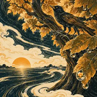 叶承晨露 · 插画 图像