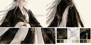山海织梦人·宣传页原人物·形体材质 · 插画 图像