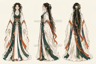 银杏执枝人·宣传主视觉·三视图 · 插画 图像
