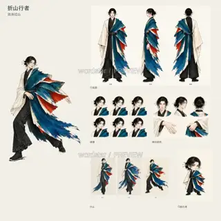 折山行者·样包过程图·2 · 插画 图像