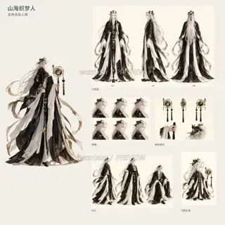 山海织梦人·宣传页原人物·总览 · 插画 图像
