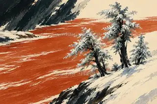 三珠雪霁 · 插画 图像