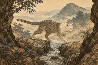 过涧 · 版画 AI 图像