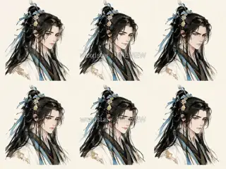 月汐行者·宣传页原人物·神情 · 插画 图像