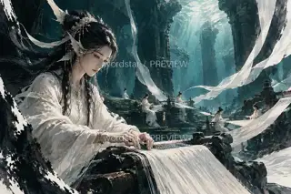 龙绡宫深处 · 插画 图像
