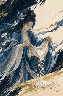珠落布心 · 插画 图像
