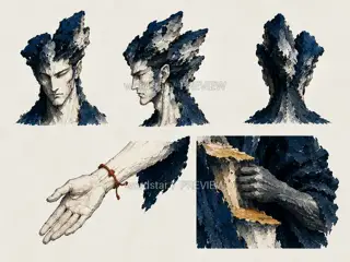 折山行者·山河入体·神性部件 · 插画 图像