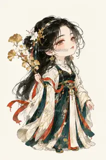 银杏执枝人·宣传主视觉·Q版化身 · 插画 图像