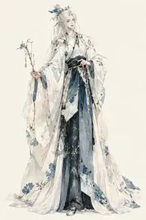 雪瓷观梦·宣传页原人物·透明立绘 · 插画 图像