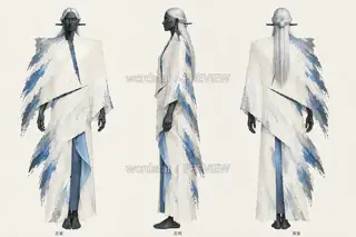 司雾女君·雾裁空衣·同板三视图 · 插画 图像