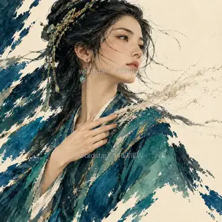 衣襟积沙 · 插画 图像