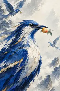 衔食回首 · 插画 图像