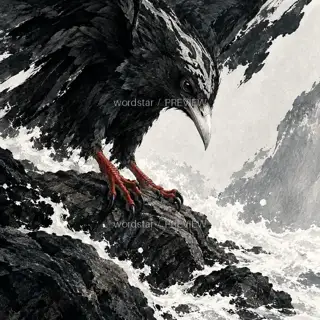 赤足落潮 · 插画 图像