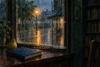 雨停之前 · 插画 AI 图像